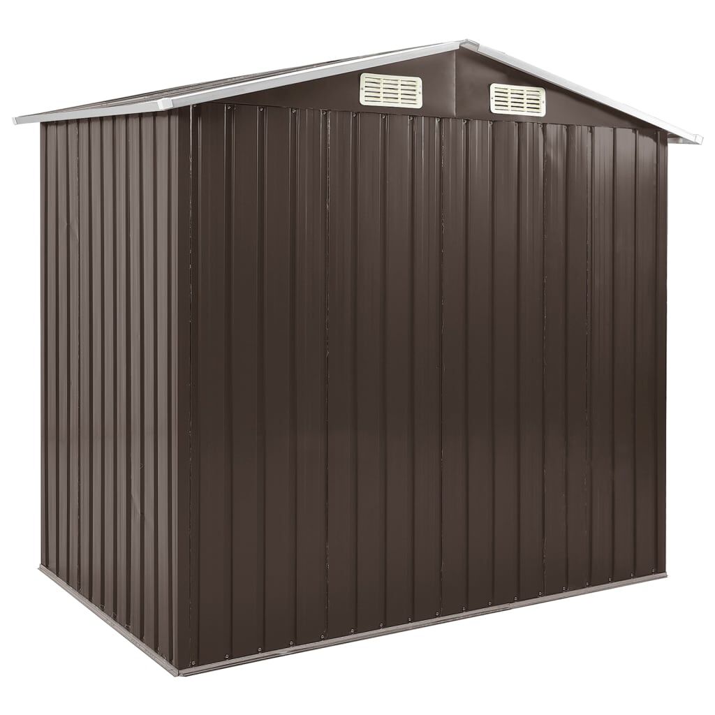 vidaXL Αποθήκη Κήπου με Ράφια Καφέ 205 x 130 x 183 εκ. Σιδερένια