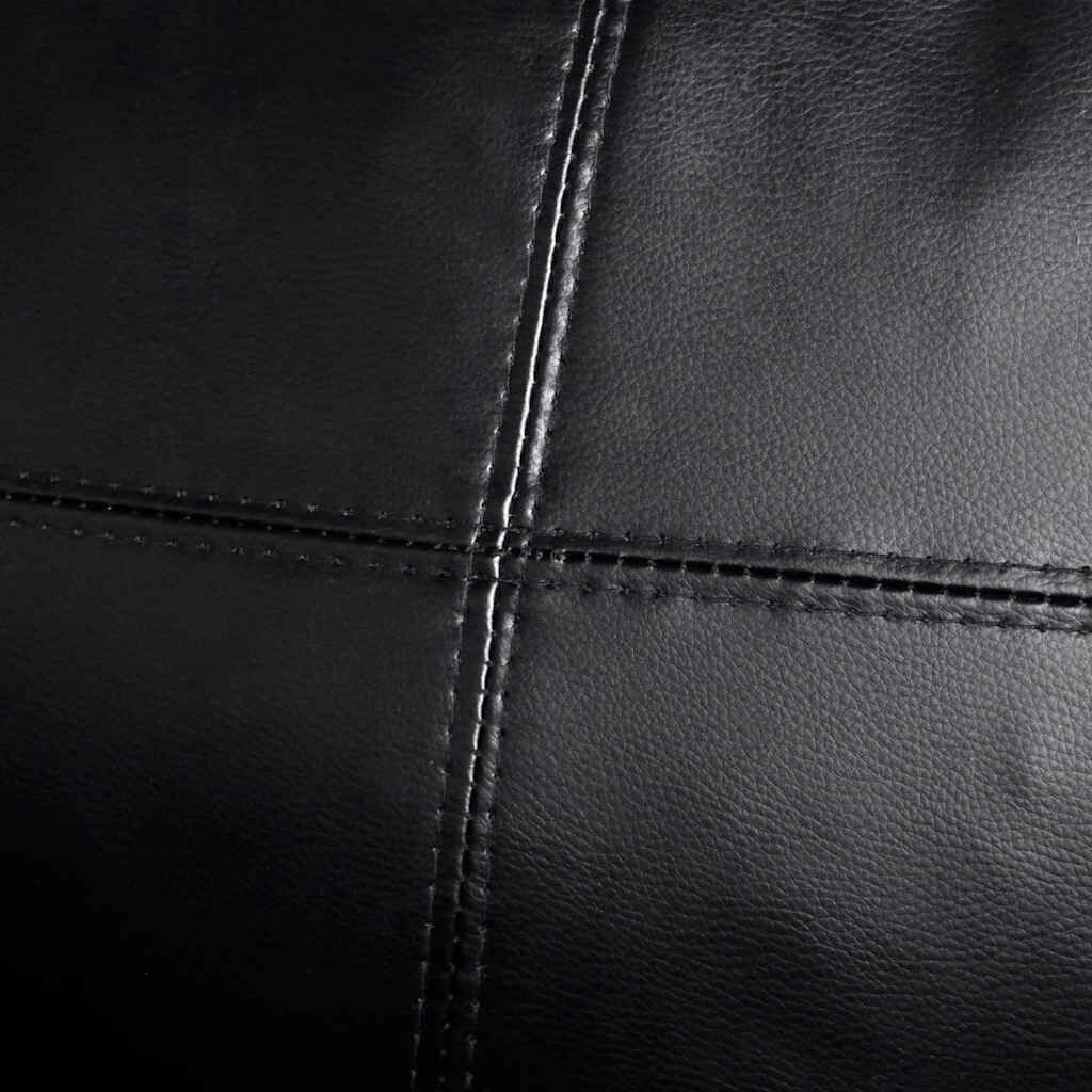 vidaXL Καναπές Γωνιακός Αρθρωτός Τριθέσιος Μαύρος από Συνθετικό Δέρμα
