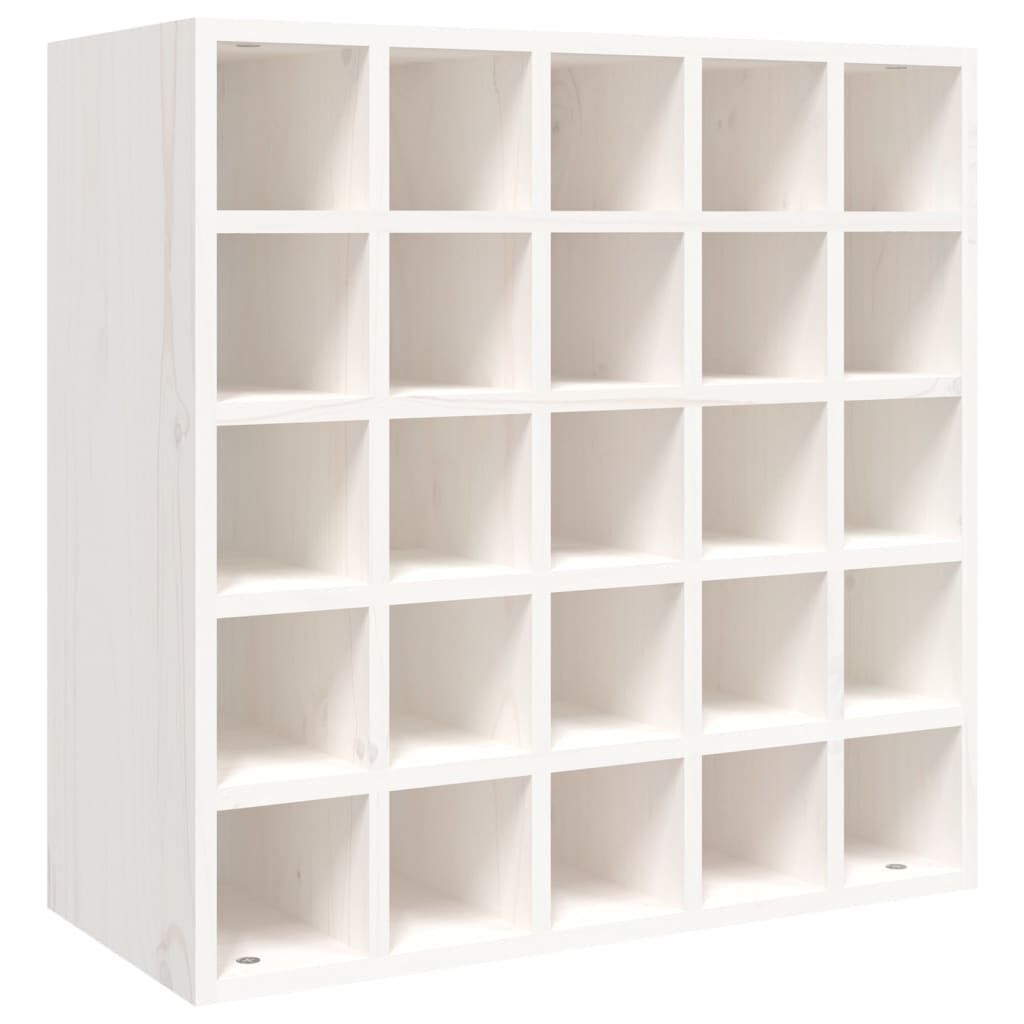 vidaXL Κάβα Κρασιών Λευκό 56 x 25 x 56 εκ. από Μασίφ Ξύλο Πεύκου
