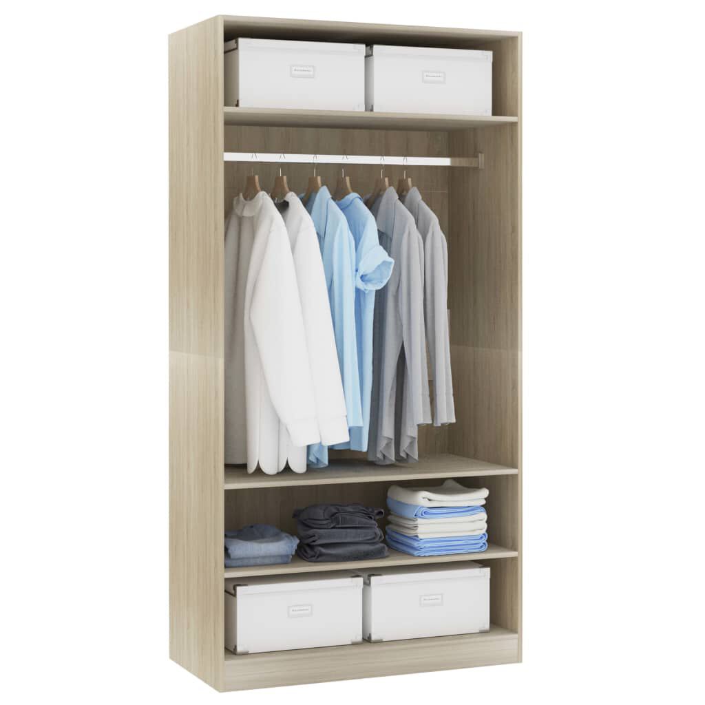 vidaXL Ντουλάπα Χρώμα Sonoma Δρυς 100 x 50 x 200 εκ. από Επεξ. Ξύλο