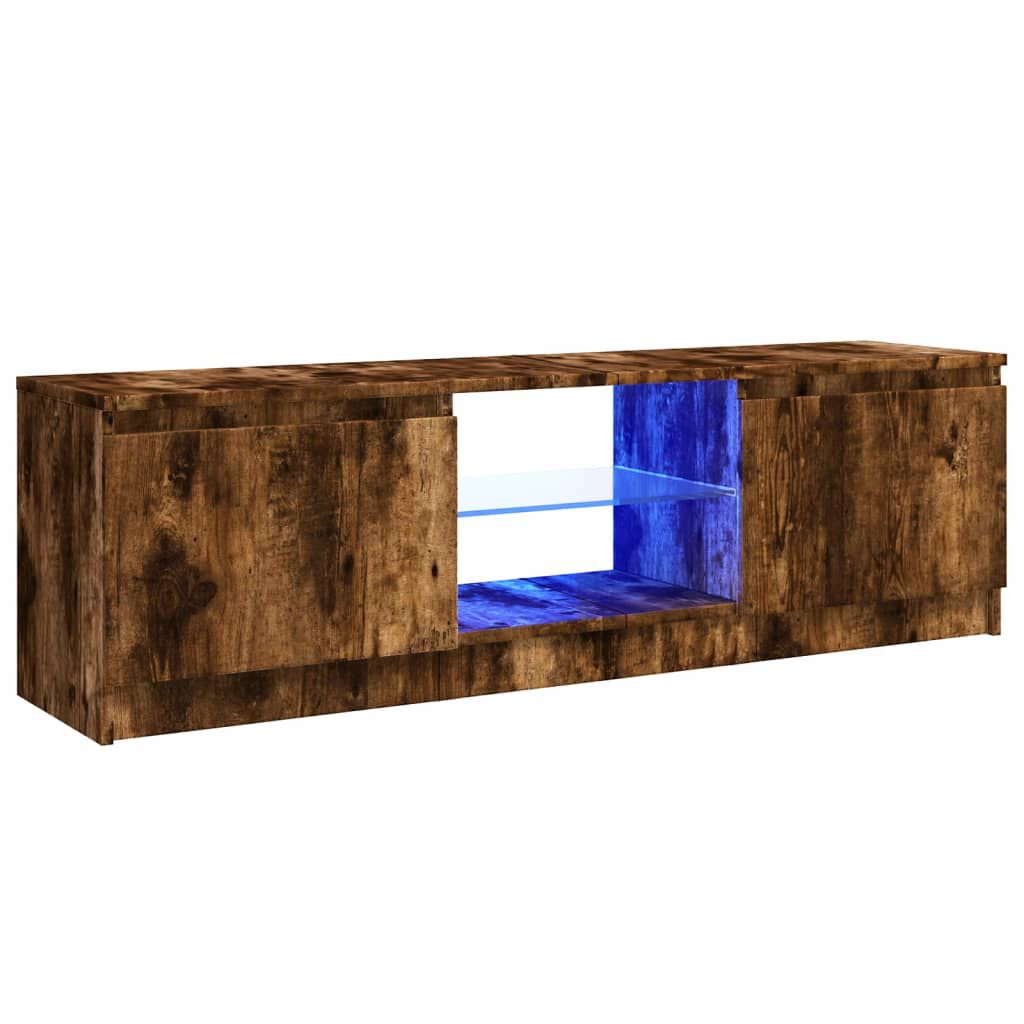 vidaXL Έπιπλο Τηλεόρασης με LED Καπνιστή Δρυς 120 x 30 x 35,5 εκ.