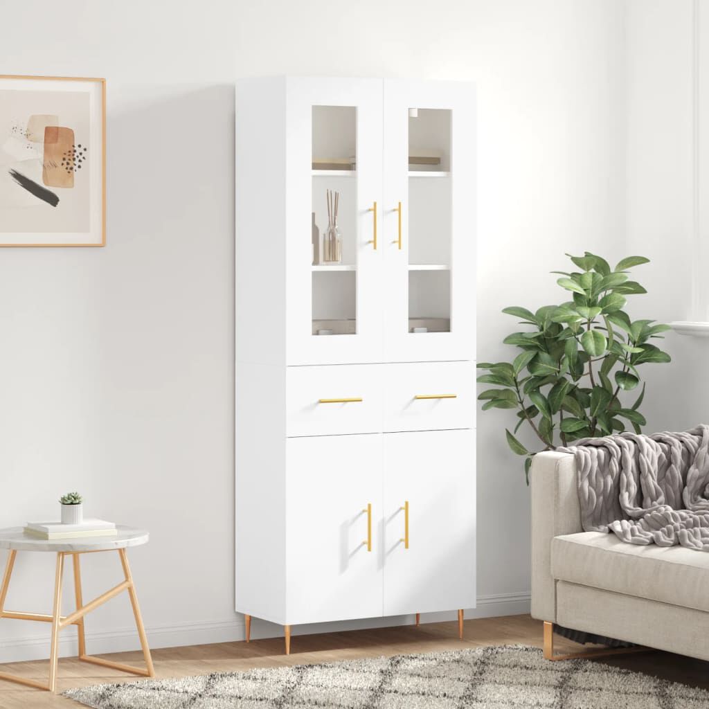 vidaXL Ντουλάπι Λευκό 69,5x34x180 εκ. από Επεξεργασμένο Ξύλο
