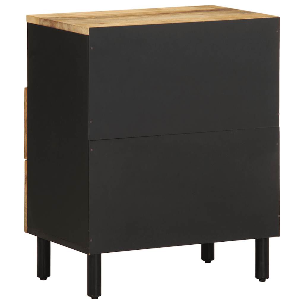 vidaXL Κρεβατοκάμαρα Μαύρο 50x33x62 cm Στερεό ακατέργαστο ξύλο Mango