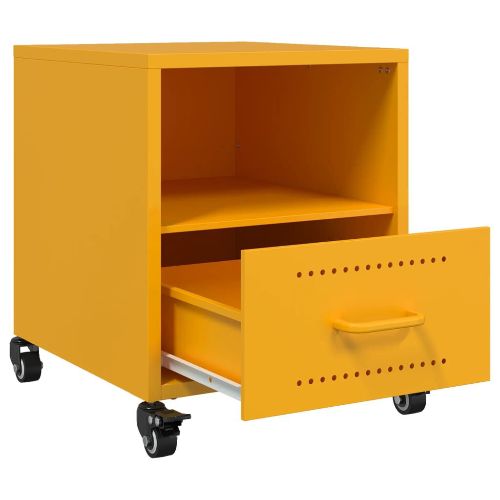 vidaXL Κομοδίνο Μουσταρδί 36x39x43,5 εκ. από Χάλυβα