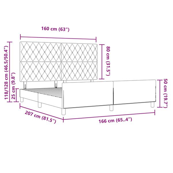 vidaXL Κρεβάτι Μαύρο 160x200 εκ Βελούδο