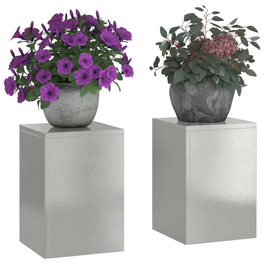 VidaXL Στήριγμα Φυτών Εξωτερικού Χώρου 2 τμχ 24x24x35 εκ Ανοξείδωτο ατσάλι