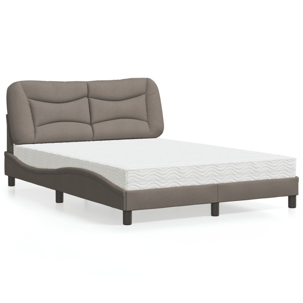 vidaXL Κρεβάτι Taupe 140x190 εκ. Υφασμάτινο