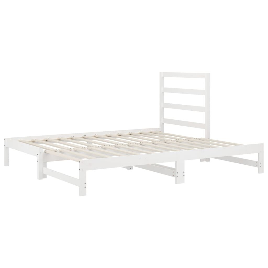 vidaXL Καναπές Κρεβάτι Συρόμενος Λευκός 2x(90x190) εκ. από Μασίφ Πεύκο