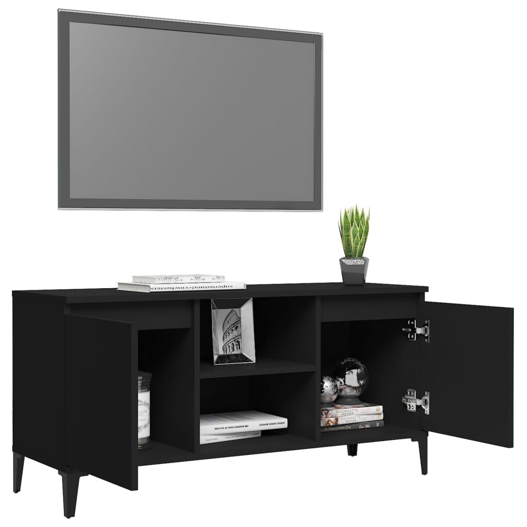 vidaXL Έπιπλο Τηλεόρασης Μαύρο 103,5x35x50 εκ. με Μεταλλικά Πόδια