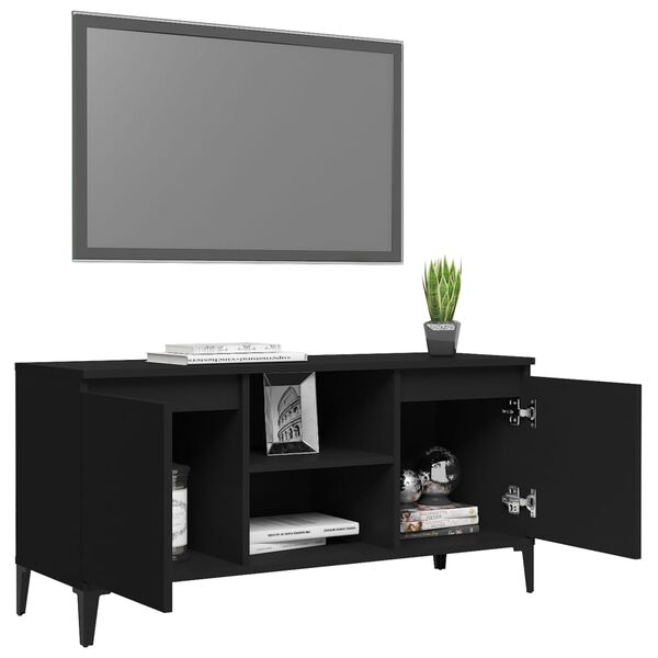 vidaXL Έπιπλο Τηλεόρασης Μαύρο 103,5x35x50 εκ. με Μεταλλικά Πόδια