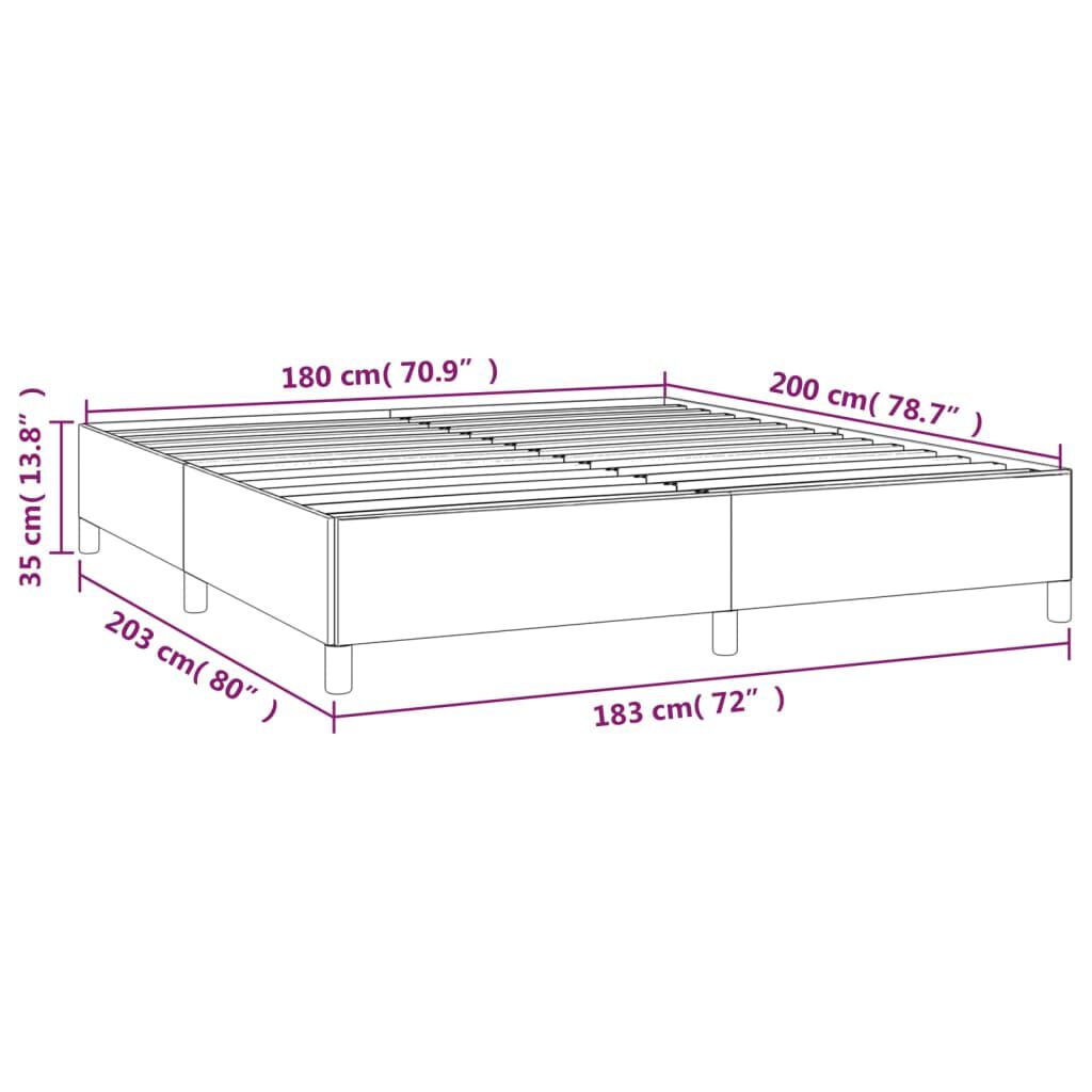 vidaXL Κρεβάτι Boxspring με Στρώμα Μαύρο 180x200 εκ. Υφασμάτινο