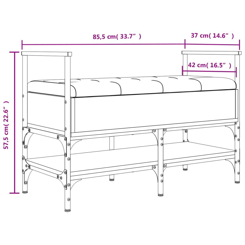 vidaXL Παπουτσοθήκη Καφέ Δρυς 85,5x42x57,5 εκ. από Επεξεργασμένο Ξύλο