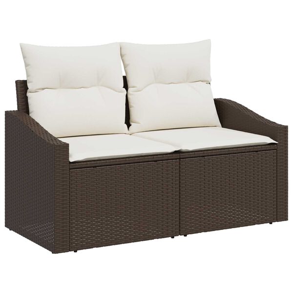 vidaXL Σετ Καναπέ Κήπου 7 pcs Καφέ και Κρέμα 55 x 55 x 37 εκ
