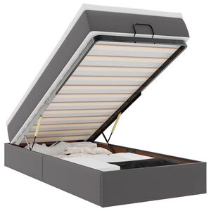 vidaXL Οθωμανικό κρεβάτι με στρώμα Γκρι 100x200cm Faux Leather