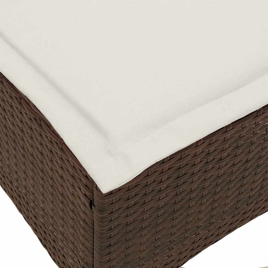 vidaXL Σκαμπό κήπου με μαξιλάρια 2 τεμάχια Καφέ 55x55x36 cm