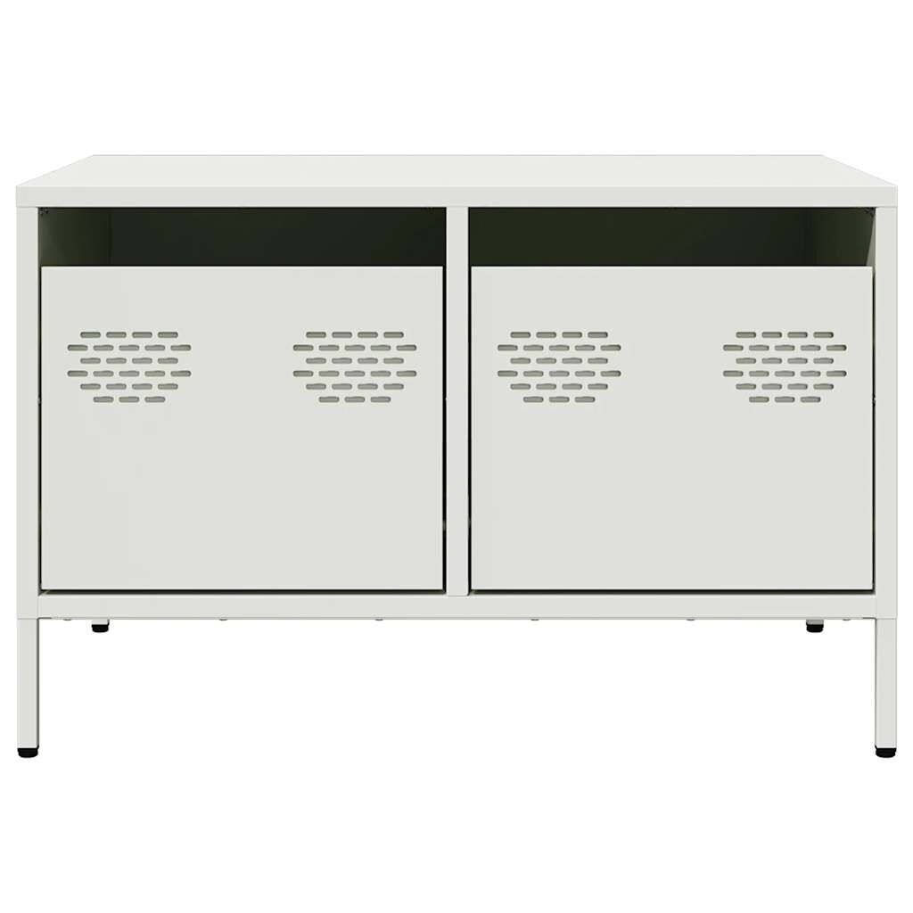 vidaXL Έπιπλο Τηλεόρασης Λευκό 68x50x43,5 εκ. Χάλυβας Ψυχρής Έλασης