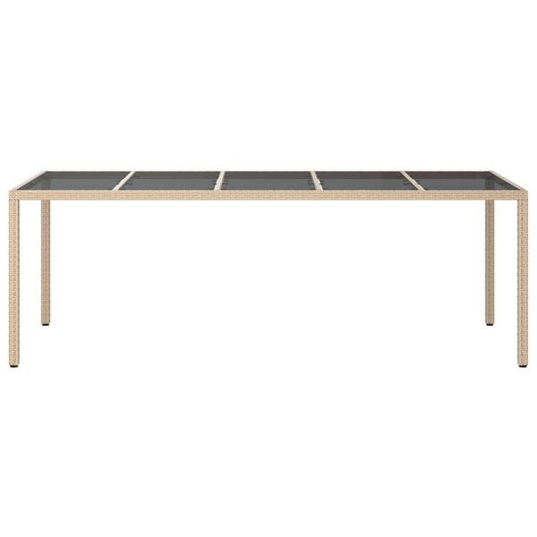 vidaXL Τραπέζι Εστίασης Κήπου Μπεζ 250x100x75 εκ. Πολυ Ρατάν