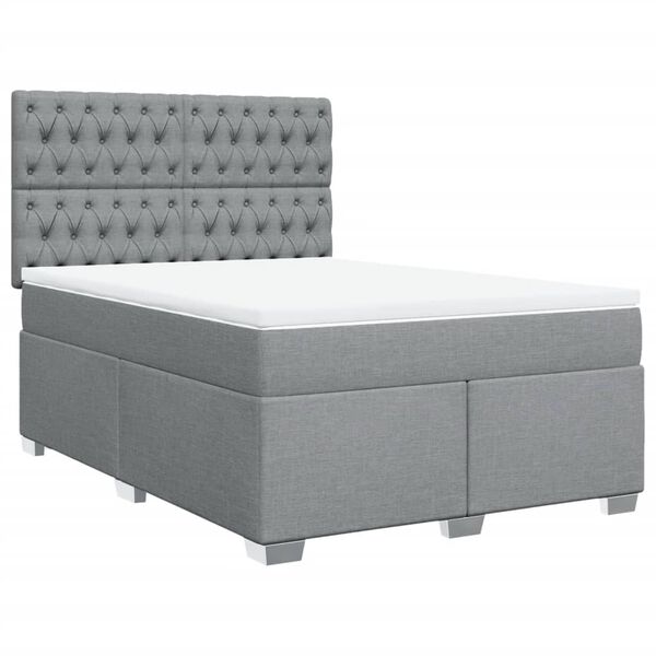 vidaXL &Kappa;&rho;&epsilon;&beta;ά&tau;&iota; Boxspring &mu;&epsilon; &Sigma;&tau;&rho;ώ&mu;&alpha; &Alpha;&nu;&omicron;&iota;&chi;&tau;ό &Gamma;&kappa;&rho;&iota; 140x190 &epsilon;&kappa;. &Upsilon;&phi;&alpha;&sigma;&mu;ά&tau;&iota;&nu;&omicron;