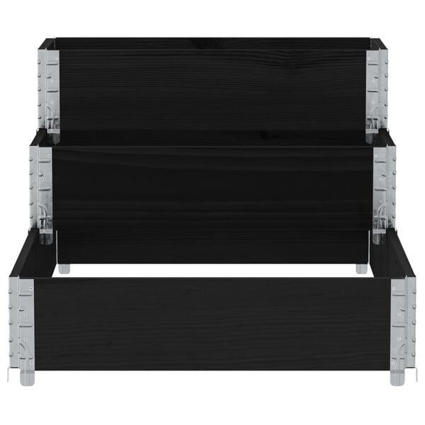 vidaXL Ζαρντινιέρα Υπερ. 3 Επιπέδων Μαύρη 120x80 εκ. Μασίφ Ξύλο Πεύκου