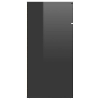 vidaXL Ντουλάπι με Συρτάρι Γυαλιστερό Μαύρο 80x36x75 εκ. Μοριοσανίδα