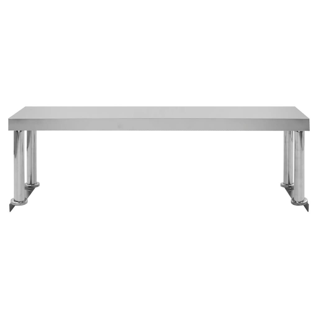 vidaXL Τραπέζι Εργασίας Κουζίνας με Ράφι 120x60x120 εκ. Ανοξ. Ατσάλι