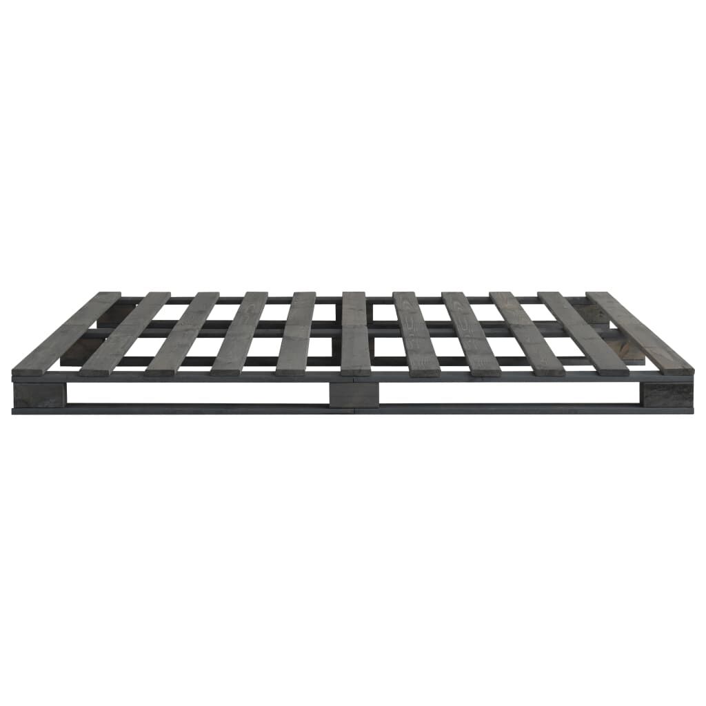 vidaXL Πλαίσιο Κρεβατιού Γκρι 140 x 200 εκ. Παλέτες Μασίφ Ξύλο Πεύκου