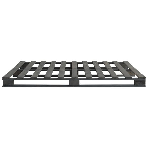vidaXL Πλαίσιο Κρεβατιού Γκρι 140 x 200 εκ. Παλέτες Μασίφ Ξύλο Πεύκου