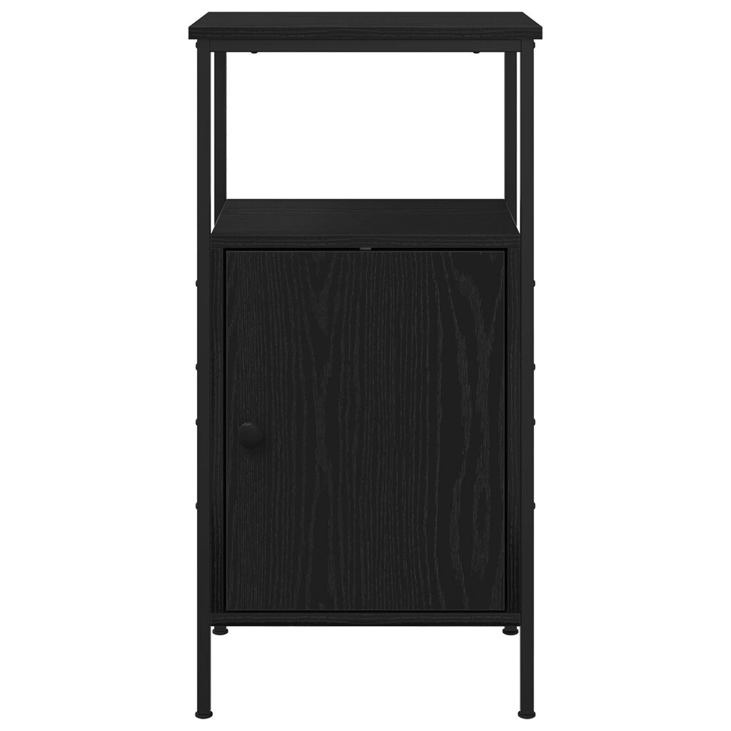vidaXL Κομοδίνο Μαύρο Δρυς 41x31x80 εκ Επεξεργασμένο ξύλο