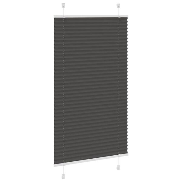 vidaXL Πλισέ περσίδα Μαύρο 75x100 cm Πλάτος υφάσματος 74,4 cm