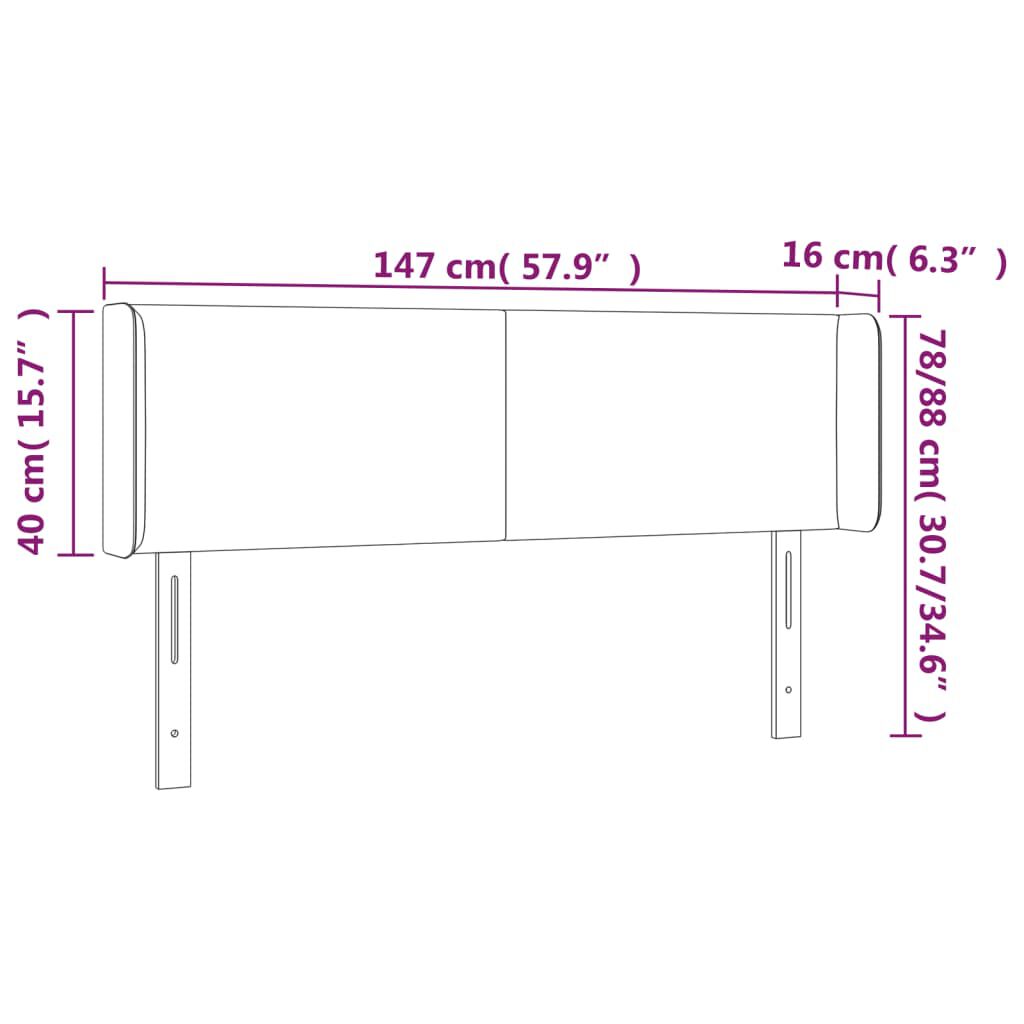 vidaXL Κεφαλάρι με Πτερύγια Σκούρο Πράσινο 147x16x78/88 εκ. Βελούδινο