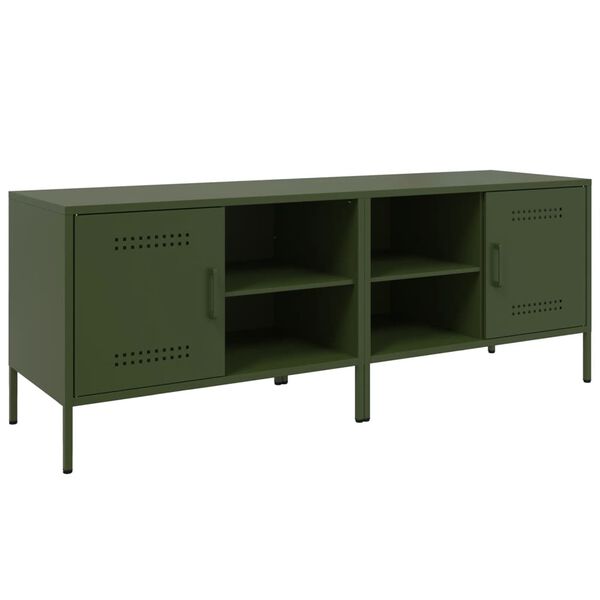 vidaXL Έπιπλα Τηλεόρασης 2 τεμ. Πράσινο Λαδί 68x39x50,5 εκ. από Χάλυβα