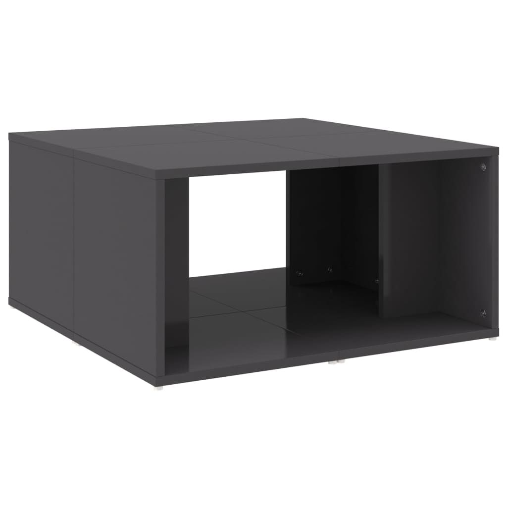 vidaXL Τραπεζάκια Σαλονιού 4 τεμ. Γυαλ. Γκρι 33x33x33 εκ. Επεξ. Ξύλο