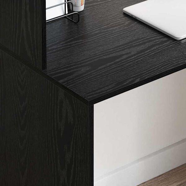 vidaXL Γραφείο Μαύρη δρυς 102 x 50 x 124 εκ. Επεξεργασμένο ξύλο