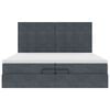 vidaXL Οθωμανικό κρεβάτι με στρώματα Σκούρο γκρι 200x200cm Velvet
