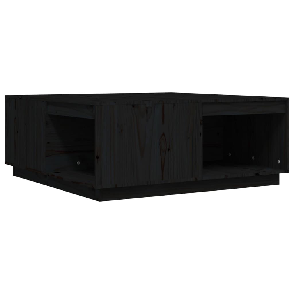 vidaXL Τραπεζάκι Σαλονιού Μαύρο 100x101x40,5 εκ. από Μασίφ Ξύλο Πεύκου