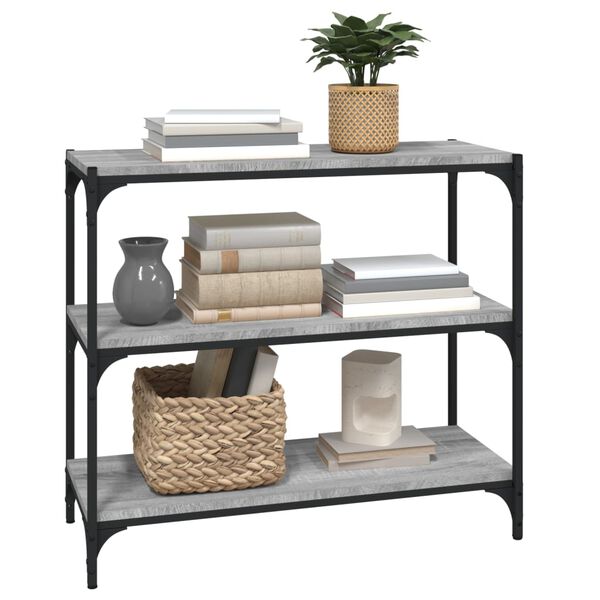 vidaXL Βιβλιοθήκη Γκρι Sonoma 80 x 33 x 70,5 εκ. Επεξ. Ξύλο & Ατσάλι