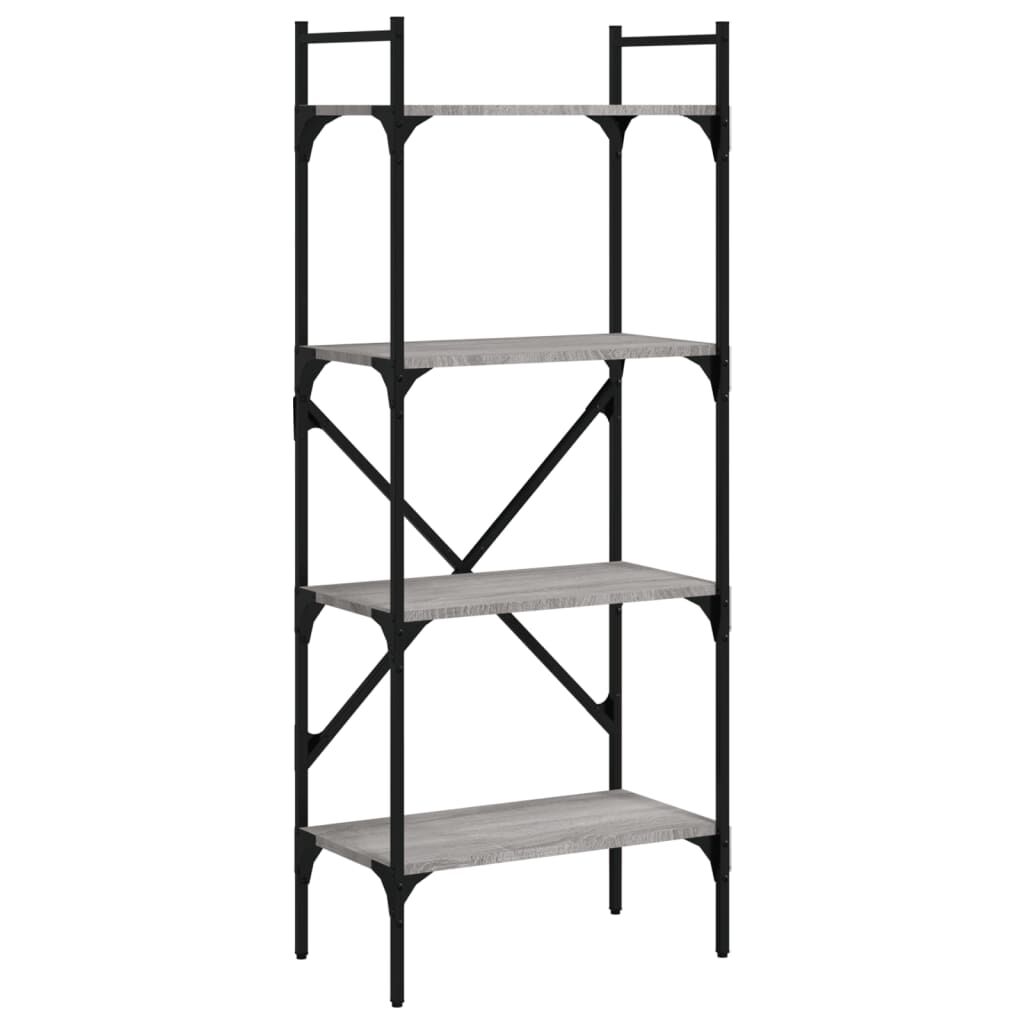 vidaXL Βιβλιοθήκη 4 Επιπέδων Γκρι Sonoma 56x31,5x138,5 εκ. Επεξ. Ξύλο