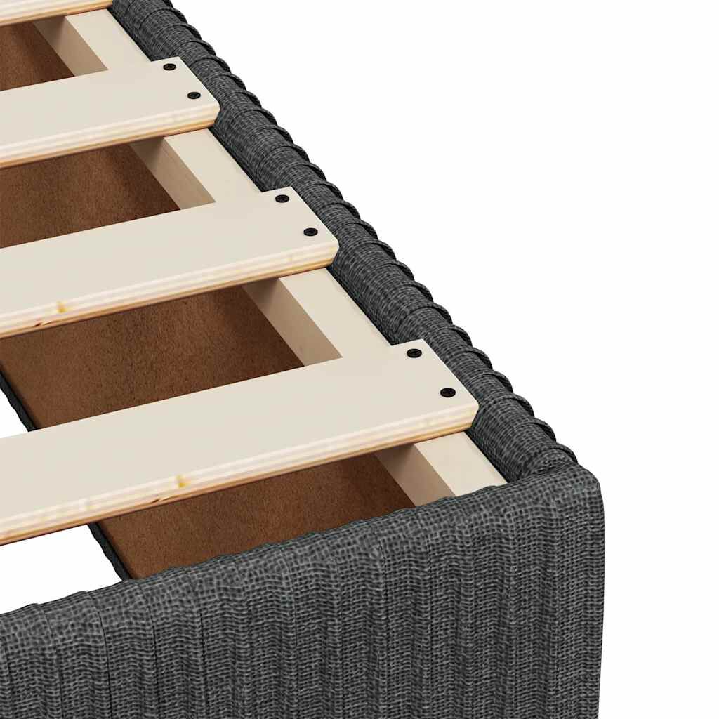 vidaXL Κρεβάτι Boxspring με Στρώμα Σκούρο Γκρι 90x190 εκ. Υφασμάτινο