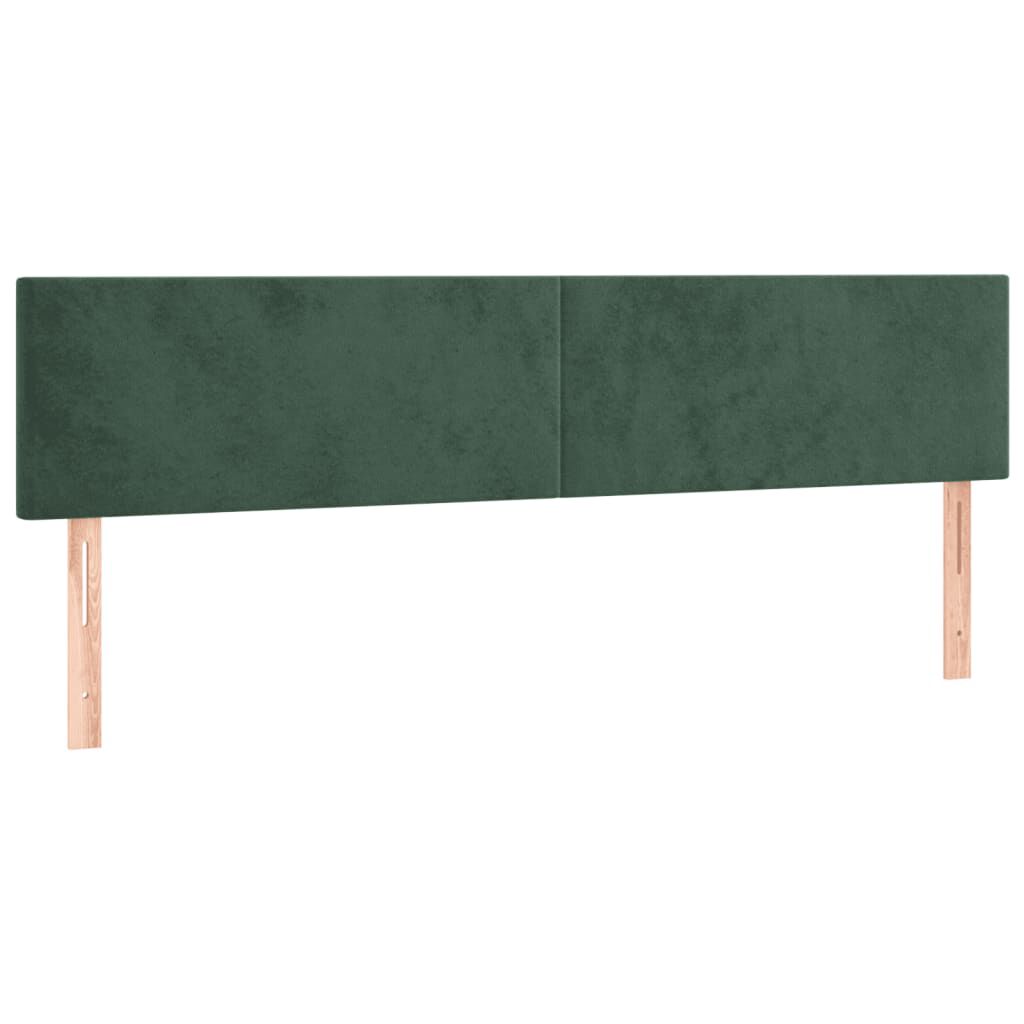 vidaXL Κρεβάτι Boxspring με Στρώμα Σκούρο Πράσινο 160x200εκ. Βελούδινο