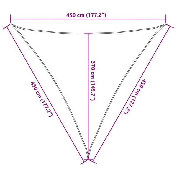 vidaXL Πανί Σκίασης Σκούρο Πράσινο 4,5x4,5x4,5 μ. από HDPE 160 γρ./μ²