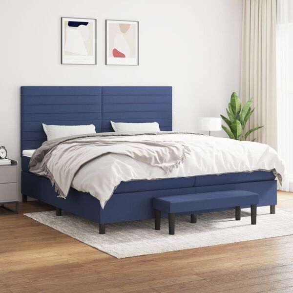 vidaXL &Kappa;&rho;&epsilon;&beta;ά&tau;&iota; Boxspring &mu;&epsilon; &Sigma;&tau;&rho;ώ&mu;&alpha; &Mu;&pi;&lambda;&epsilon; 200x200 &epsilon;&kappa;. &Upsilon;&phi;&alpha;&sigma;&mu;ά&tau;&iota;&nu;&omicron;