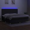 vidaXL &Kappa;&rho;&epsilon;&beta;ά&tau;&iota; Boxspring &mu;&epsilon; &Sigma;&tau;&rho;ώ&mu;&alpha; & LED &Mu;&alpha;ύ&rho;&omicron; 200x200 &epsilon;&kappa;. &Upsilon;&phi;&alpha;&sigma;&mu;ά&tau;&iota;&nu;&omicron;