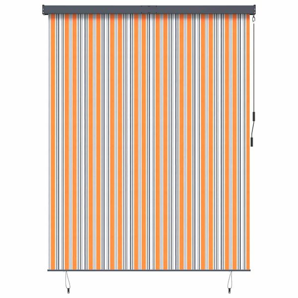 vidaXL Εξωτερικό ρολό Striped Κίτρινο και μπλε 220 x 250 cm ύφασμα