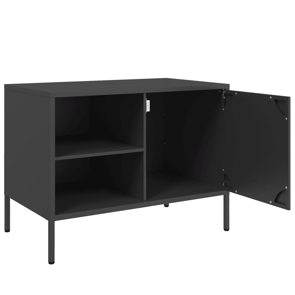 vidaXL Έπιπλα Τηλεόρασης 2 τεμ. Μαύρο 68x39x50,5 εκ. από Χάλυβα