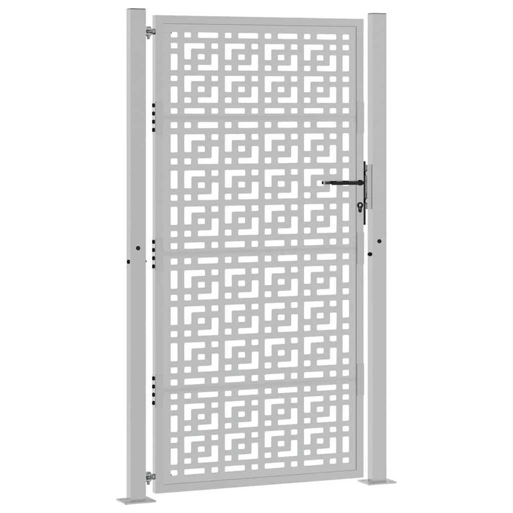 vidaXL Πύλη κήπου 105x180 cm Σταυρός σχεδιασμού από διαβρωμένο χάλυβα