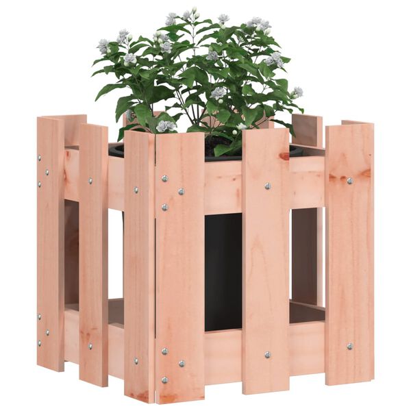 vidaXL Ζαρντινιέρα με Σχ. Φράχτη 30x30x30 εκ. Μασίφ Ξύλο Ψευδοτσούγκας