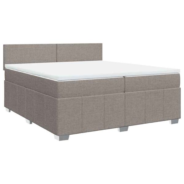 vidaXL &Kappa;&rho;&epsilon;&beta;ά&tau;&iota; Boxspring &mu;&epsilon; &Sigma;&tau;&rho;ώ&mu;&alpha; Taupe 200x200 &epsilon;&kappa;. &Upsilon;&phi;&alpha;&sigma;&mu;ά&tau;&iota;&nu;&omicron;