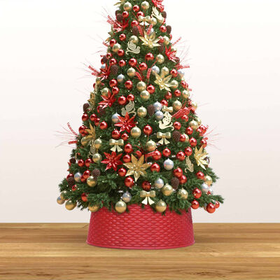vidaXL Ποδιά Χριστουγεννιάτικου Δέντρου Κόκκινη Ø54 x 19,5 εκ.