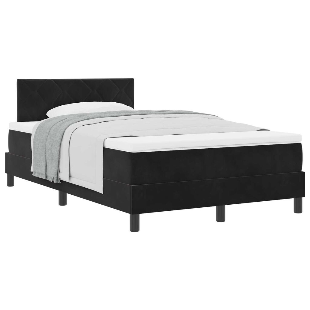 vidaXL Κρεβάτι με Ελατήρια και Στρώμα Μαύρο 120 x 190 cm ύφασμα