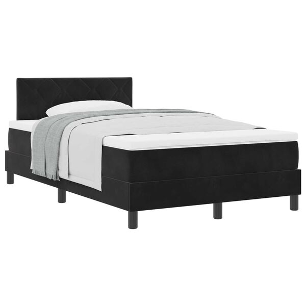 vidaXL Κρεβάτι με Ελατήρια και Στρώμα Μαύρο 120 x 190 cm ύφασμα
